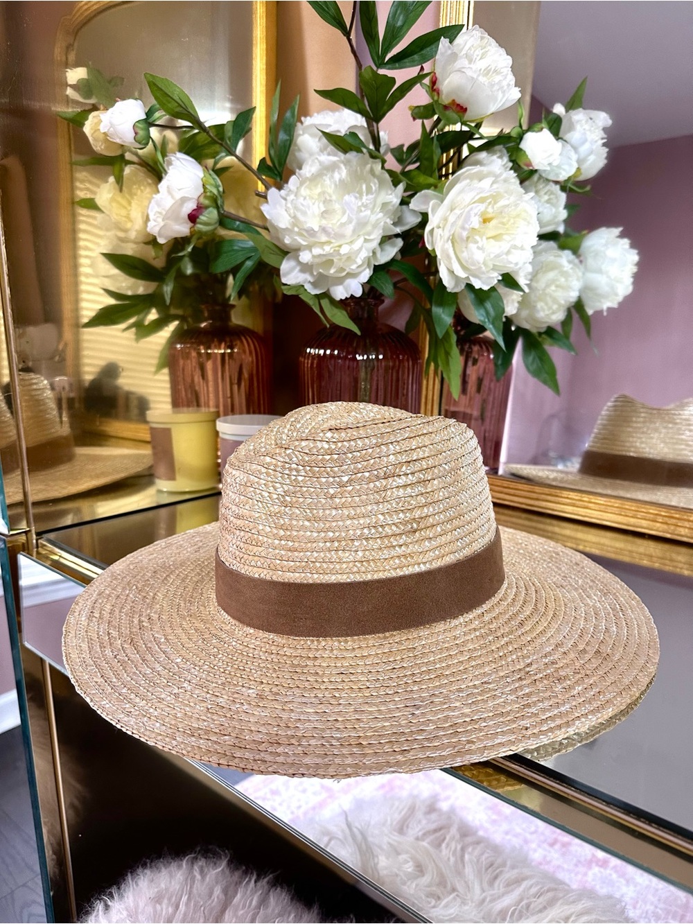 GIGI PIP 🤎 Genuine Suede Banded Straw Hat - Picture 5 of 11